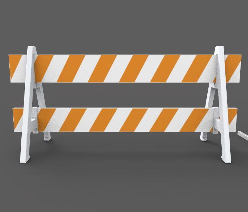Traffic Barricade 3D model_3