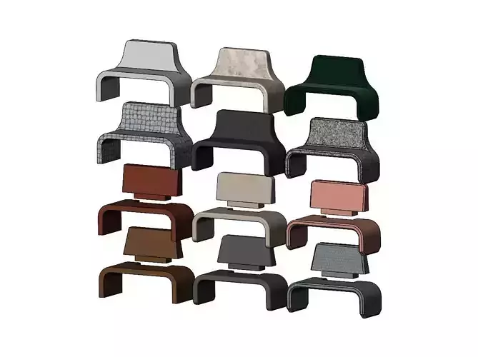 Miniature concrete park benches prop 3D print model