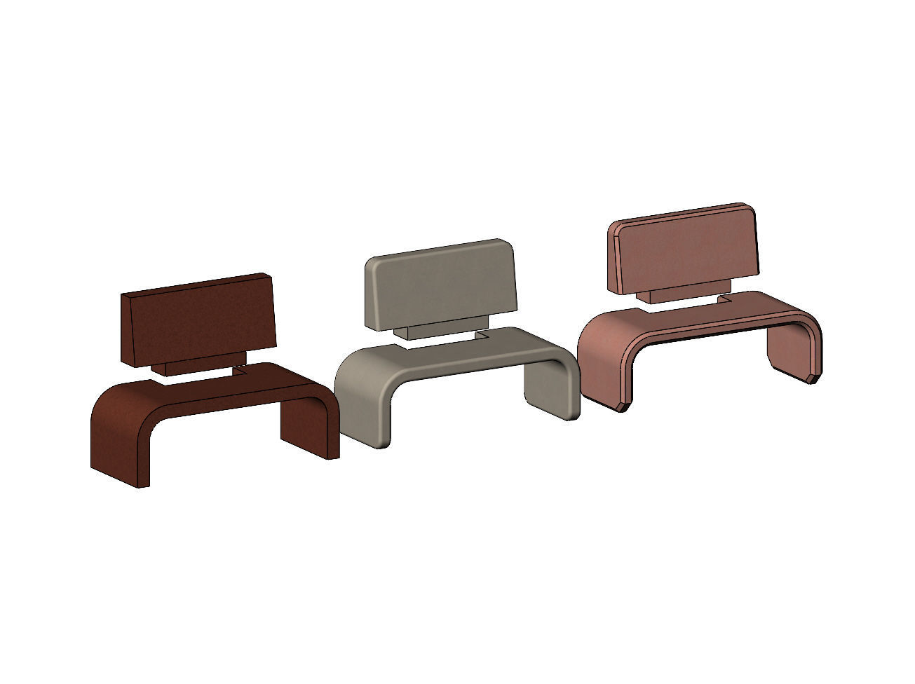 Miniature concrete park benches prop 3D model 3D printable | CGTrader