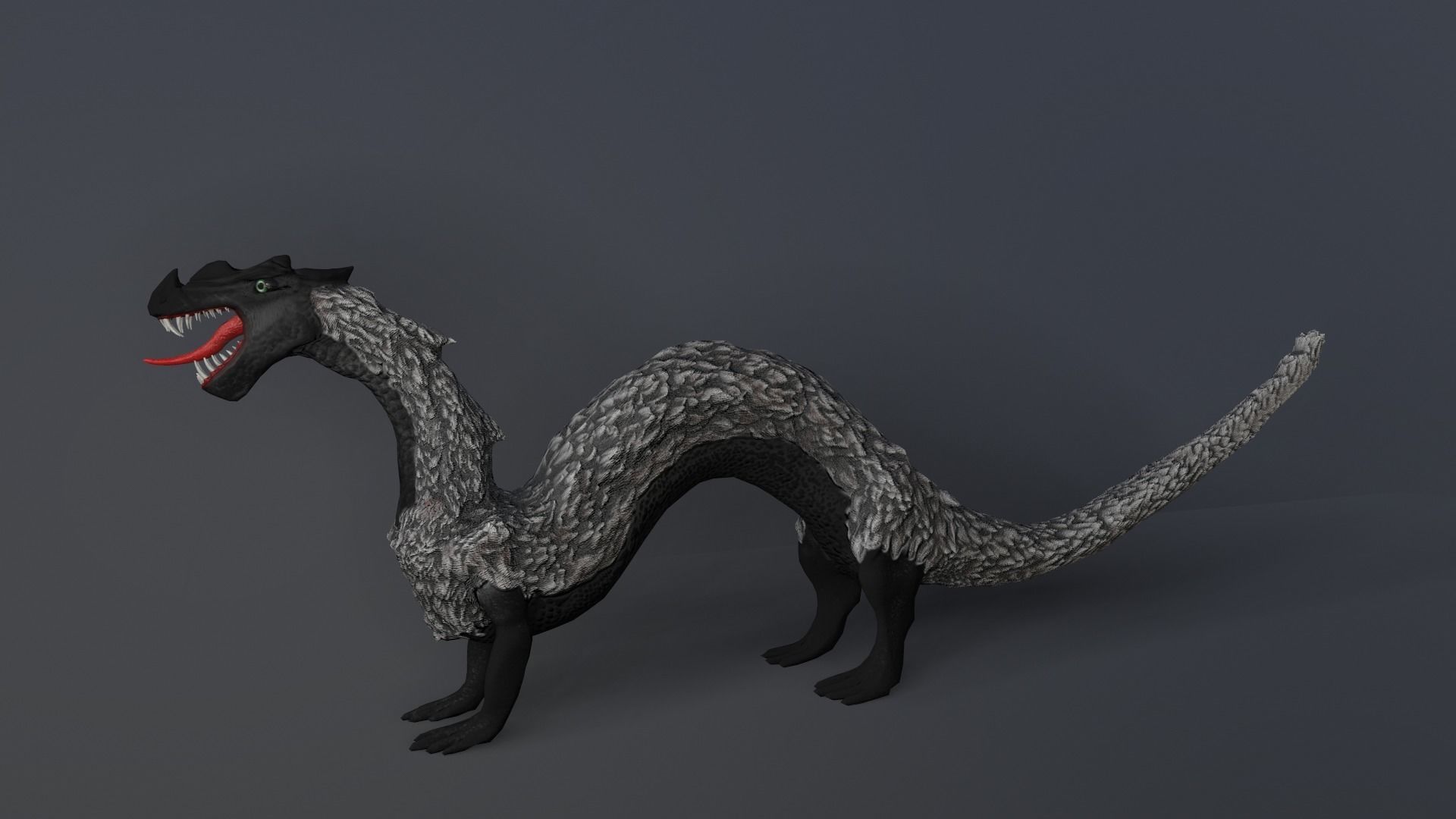 Chinese dragon Low-poly 3D model_2