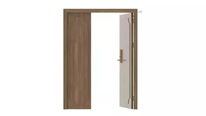 Modern Single Wood Door 3D model