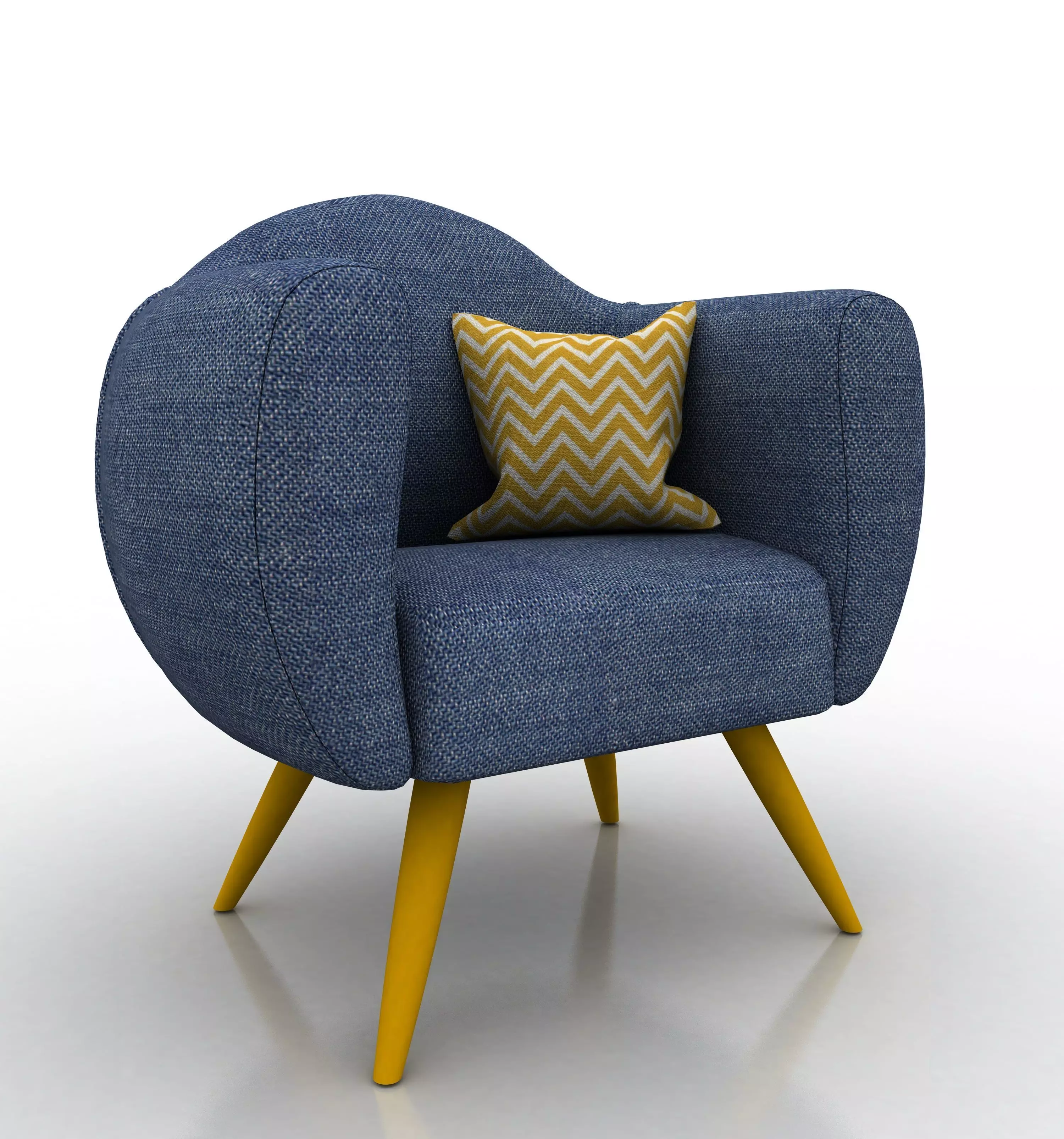 Single Seat Sofa Chair- Jeans Couch 3D model