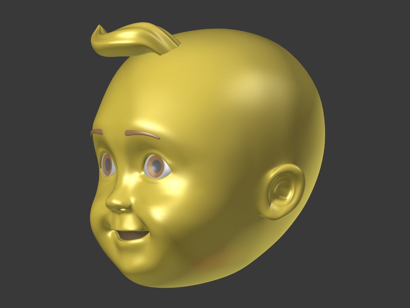 Cartoon head - Face Emoji Low-poly 3D model_17