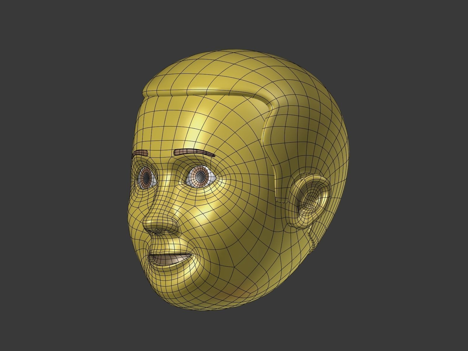 Cartoon head - Face Emoji Low-poly 3D model_14