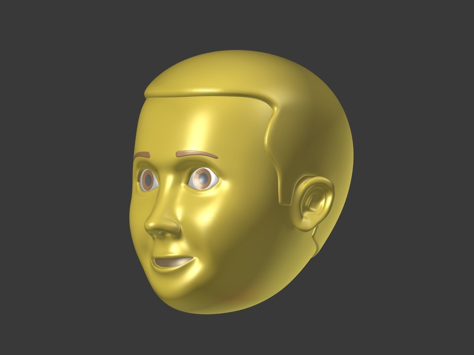 Cartoon head - Face Emoji Low-poly 3D model_13