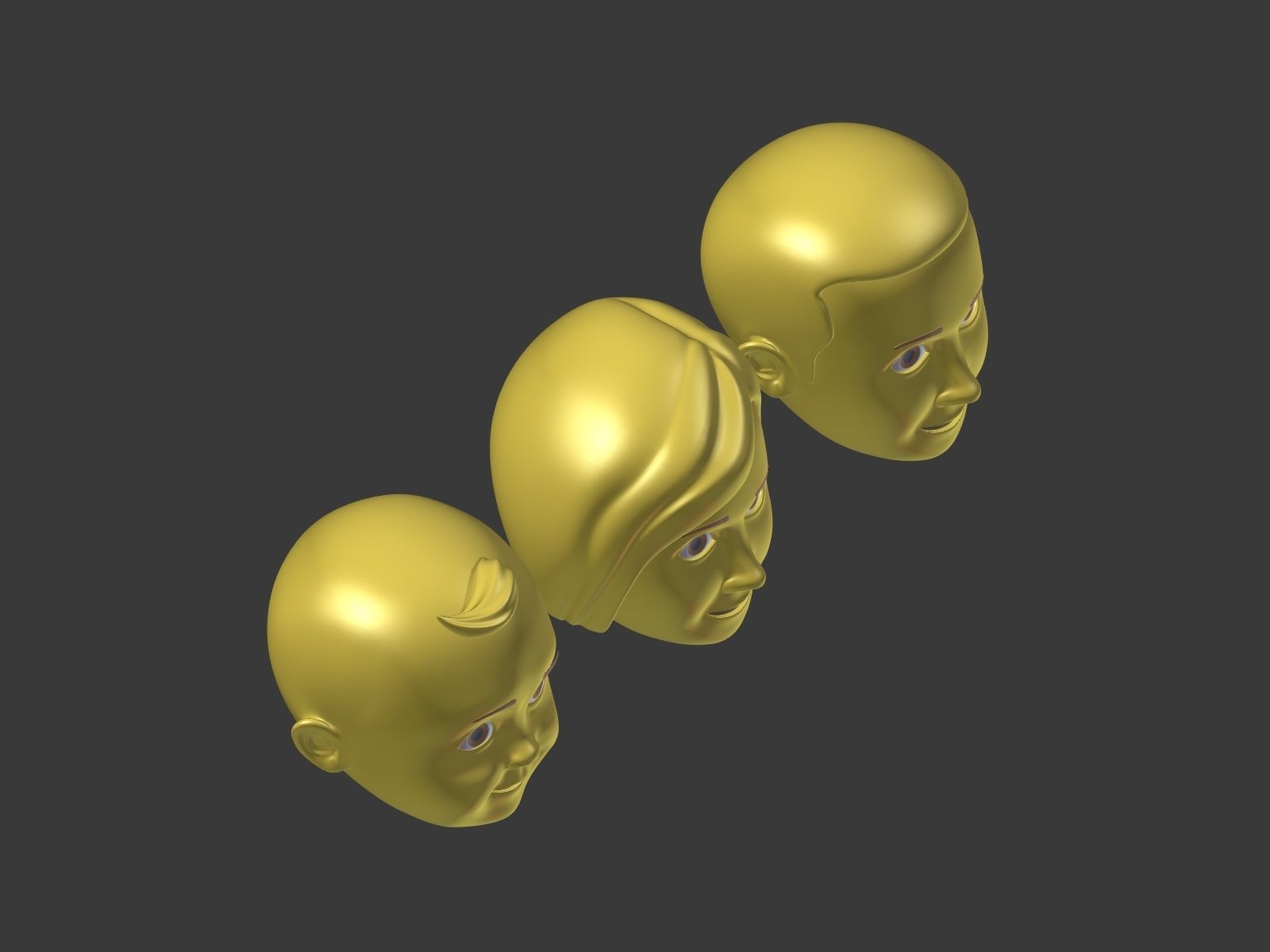 Cartoon head - Face Emoji Low-poly 3D model_8