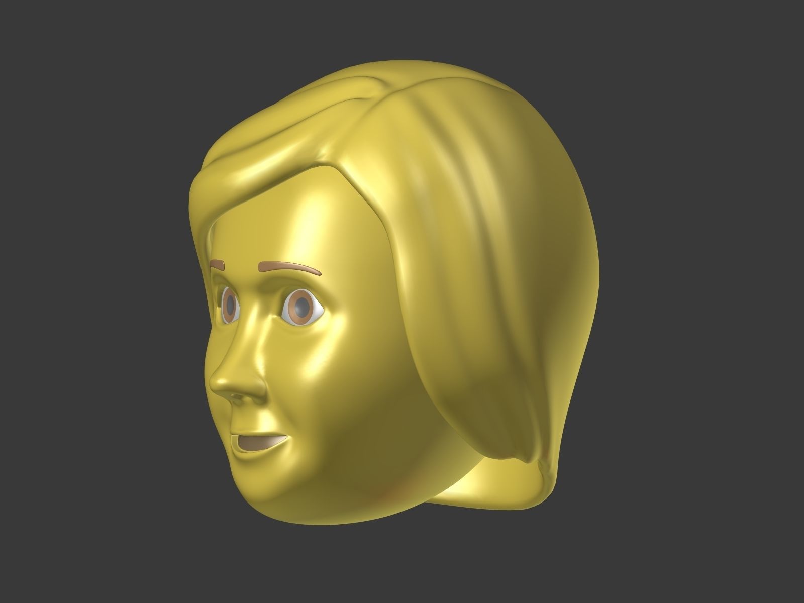 Cartoon head - Face Emoji Low-poly 3D model_15