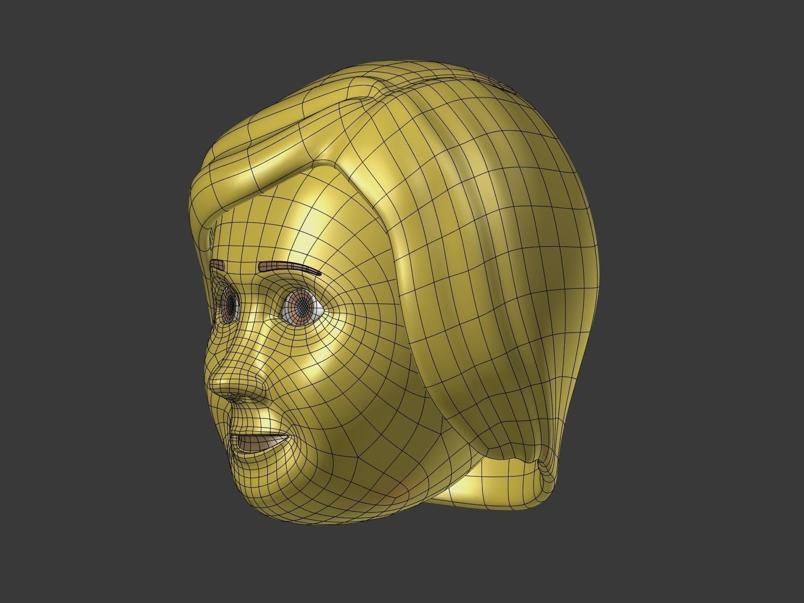 Cartoon head - Face Emoji Low-poly 3D model_16