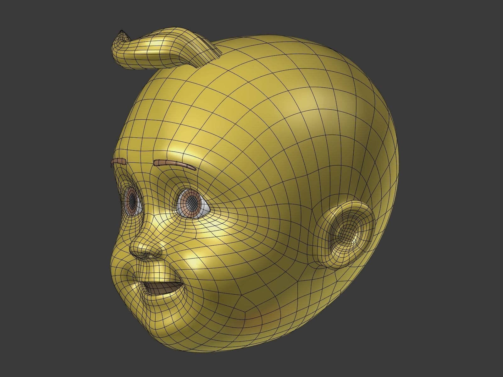 Cartoon head - Face Emoji Low-poly 3D model_18