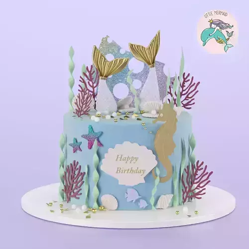 Mermaid Cake Low-poly 3D model