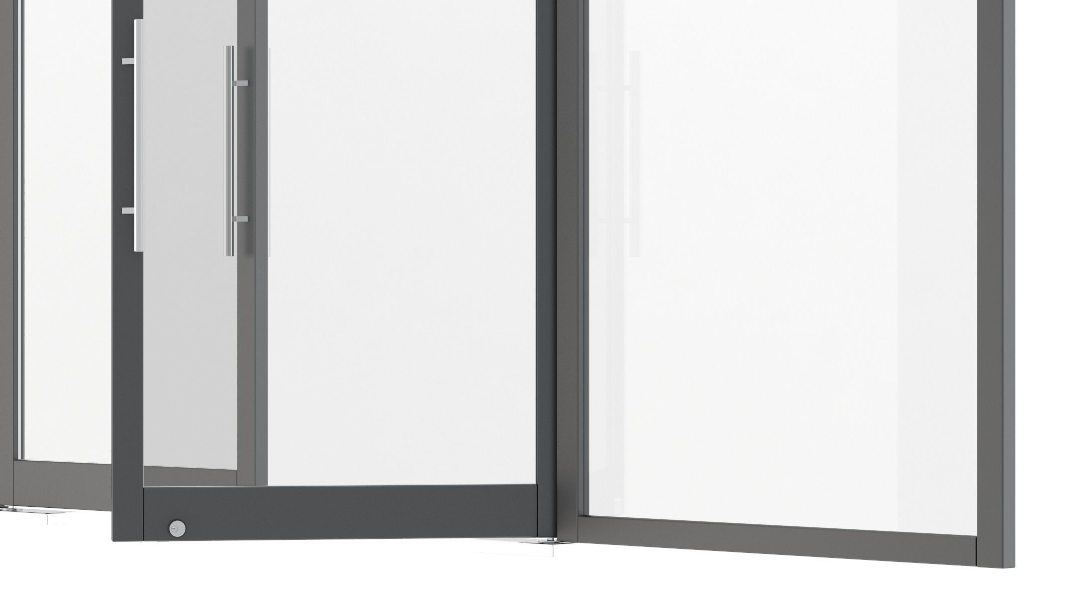 Office Tempered Glass Door with Aluminium Frame 3D model_13