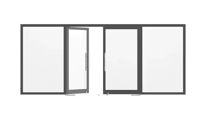 Office Tempered Glass Door with Aluminium Frame