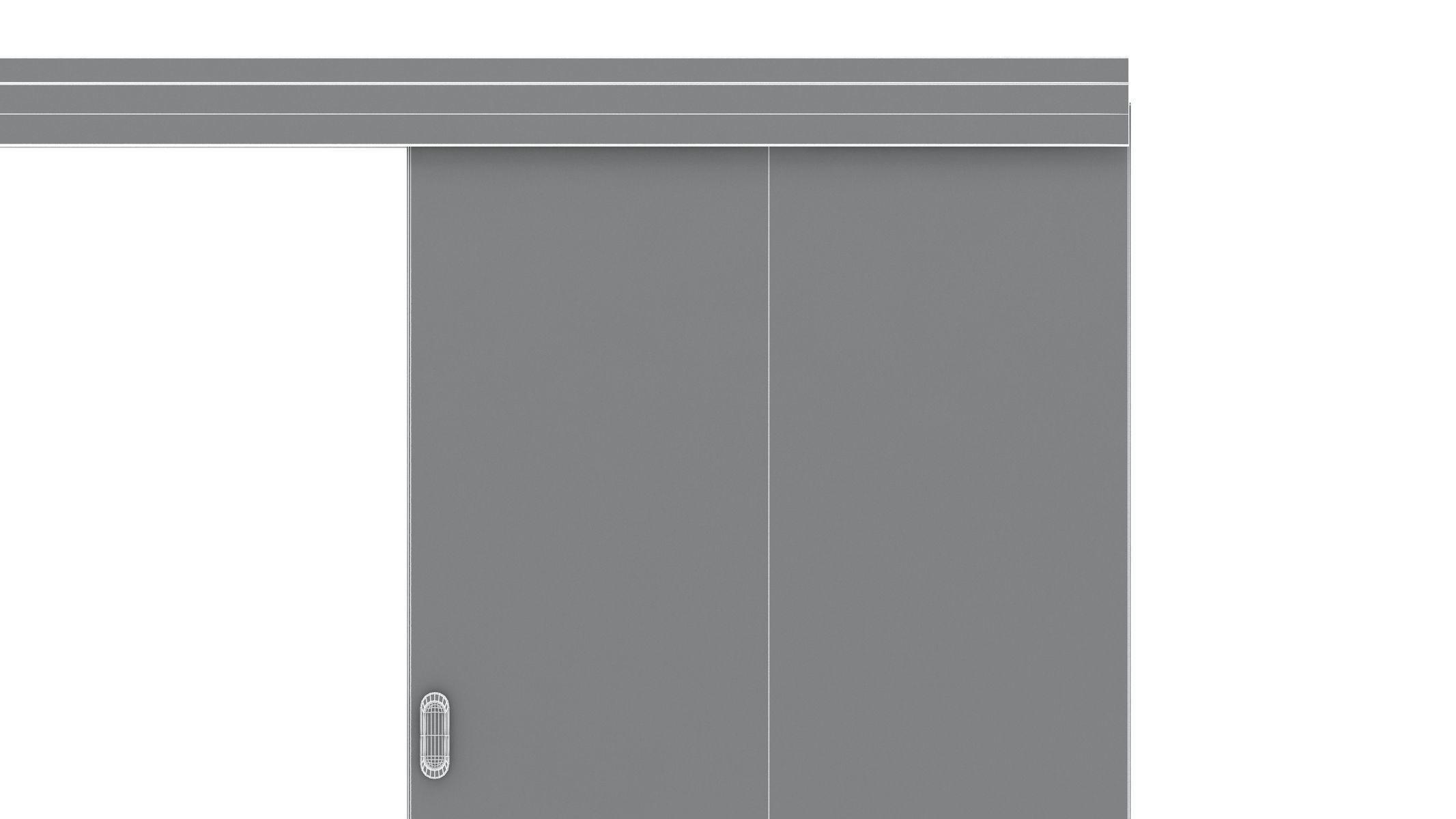 Wood Sliding Door 3D model_5