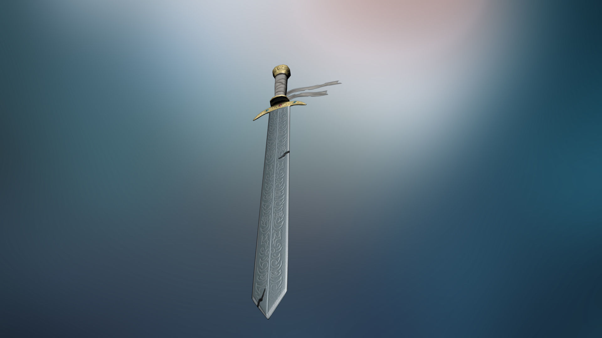 Sword  Light Model Low-poly 3D model_4