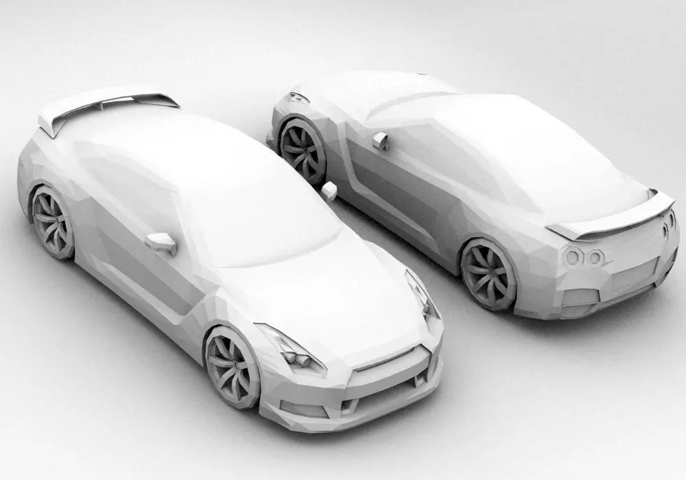 Low Poly Nissan Skyline GTR  Low-poly 3D model_0