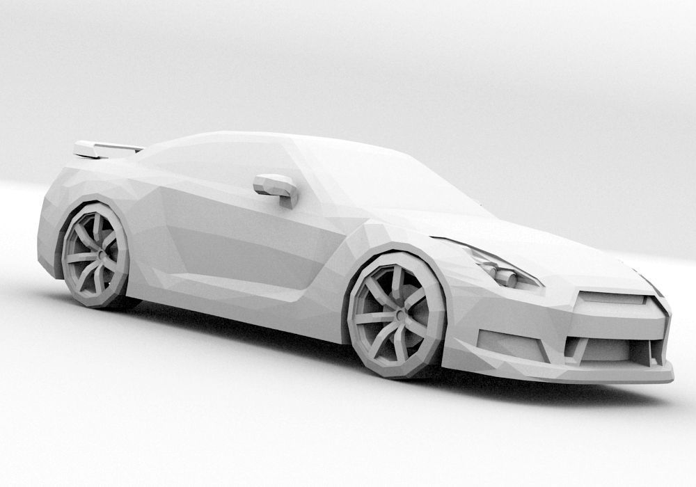 Low Poly Nissan Skyline GTR  Low-poly 3D model_1