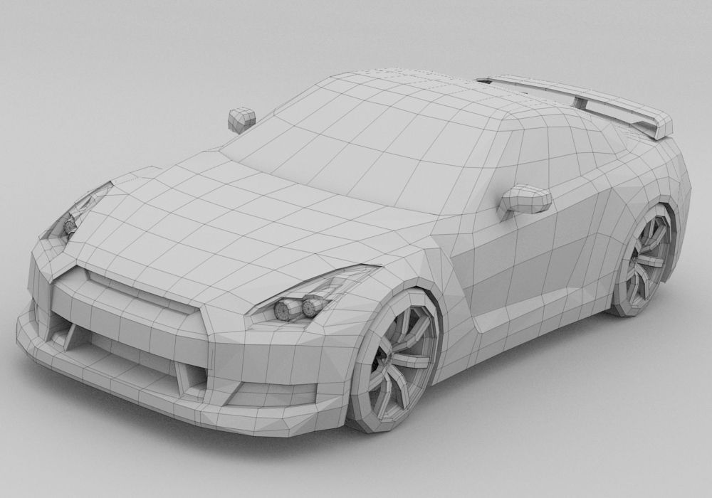 Low Poly Nissan Skyline GTR  Low-poly 3D model_3