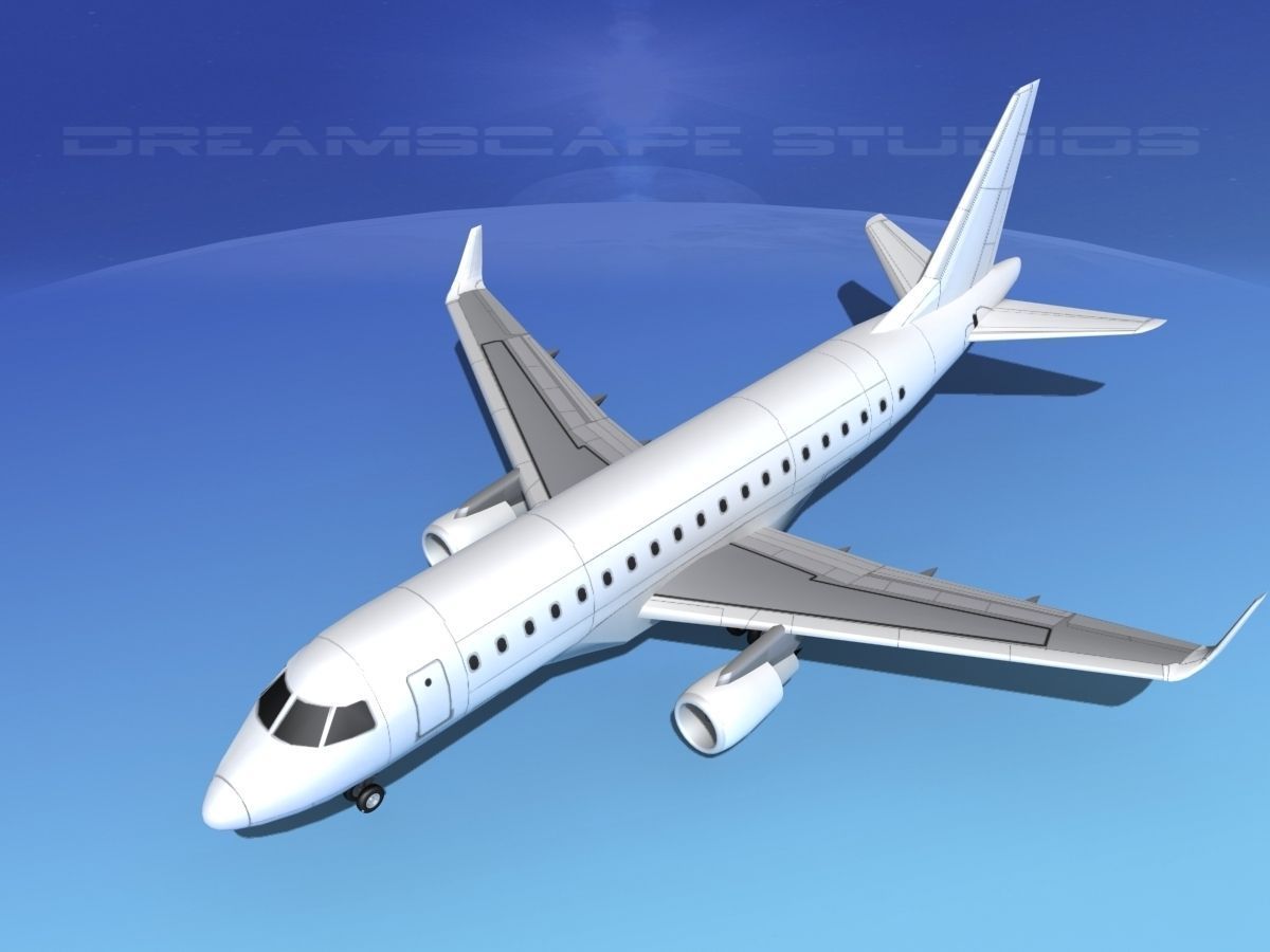 Embraer E-170 LP SS Low-poly 3D model_10