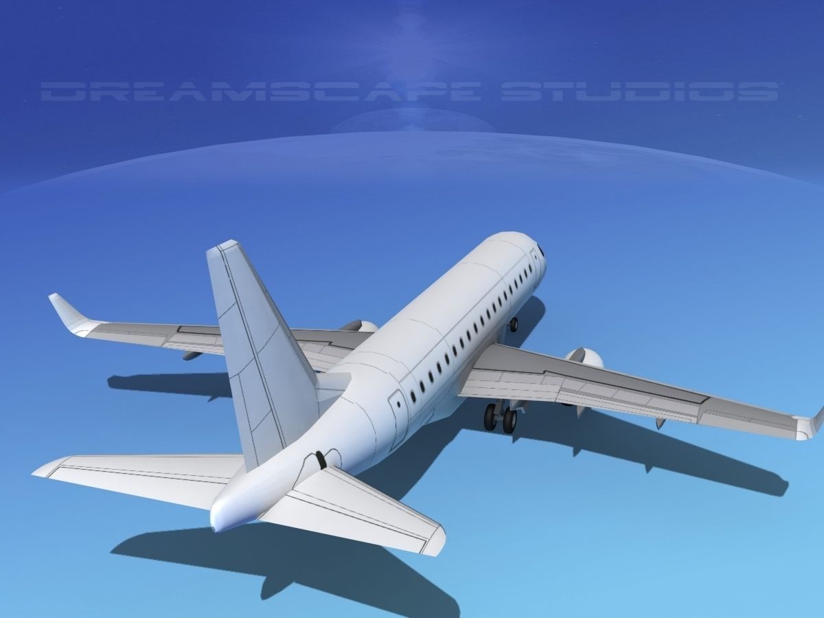 Embraer E-170 LP SS Low-poly 3D model_6