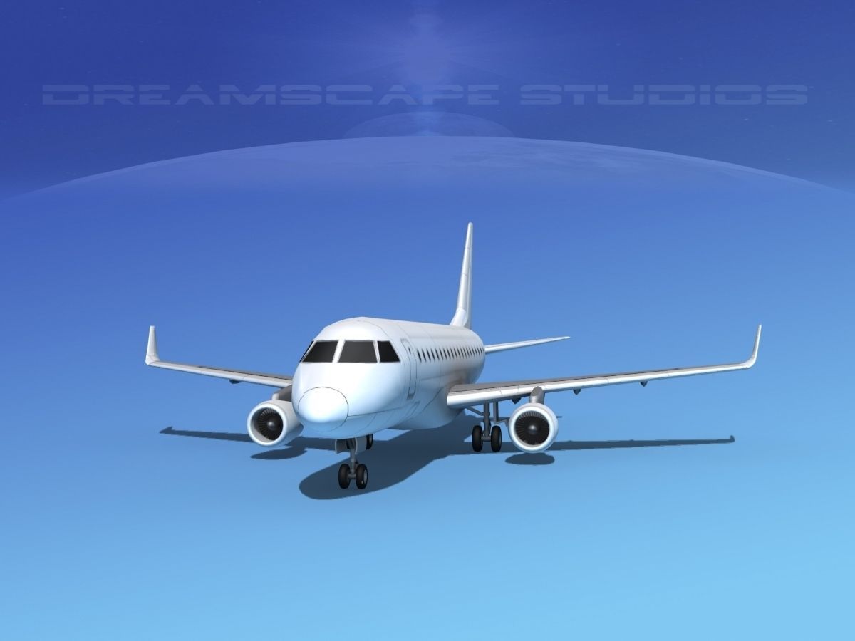 Embraer E-170 LP SS Low-poly 3D model_1