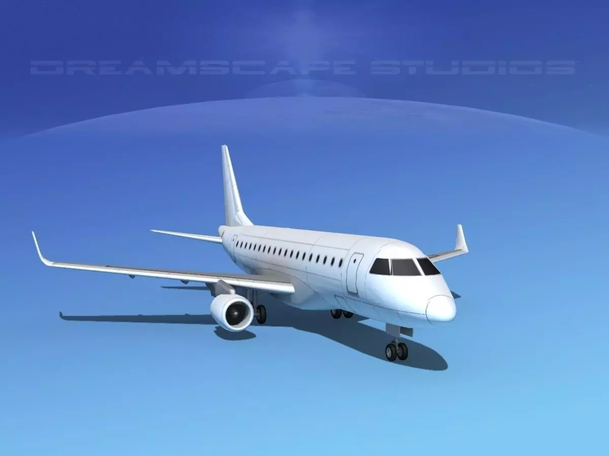 Embraer E-170 LP SS Low-poly 3D model_0