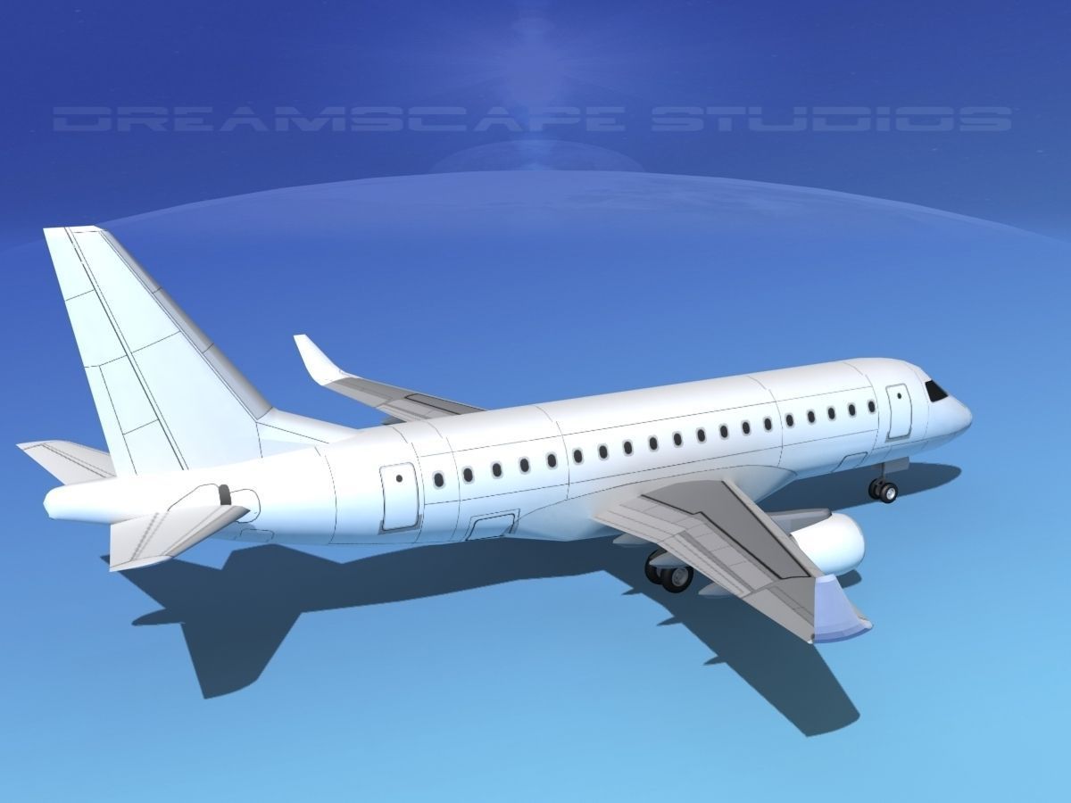 Embraer E-170 LP SS Low-poly 3D model_5