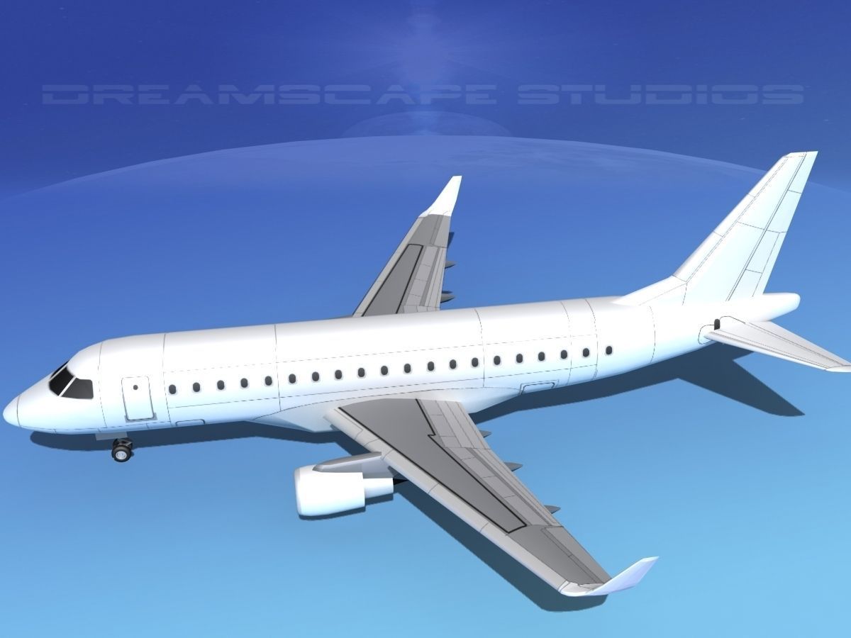Embraer E-170 LP SS Low-poly 3D model_9
