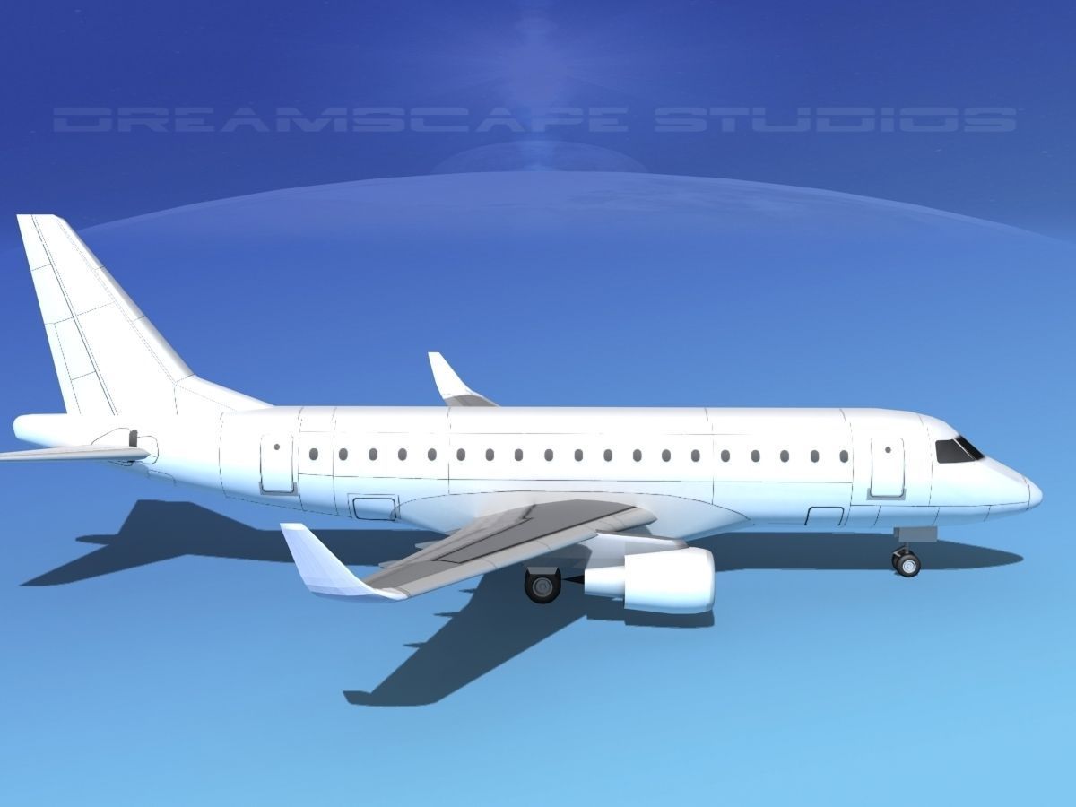 Embraer E-170 LP SS Low-poly 3D model_4