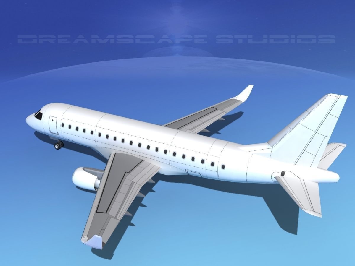 Embraer E-170 LP SS Low-poly 3D model_8