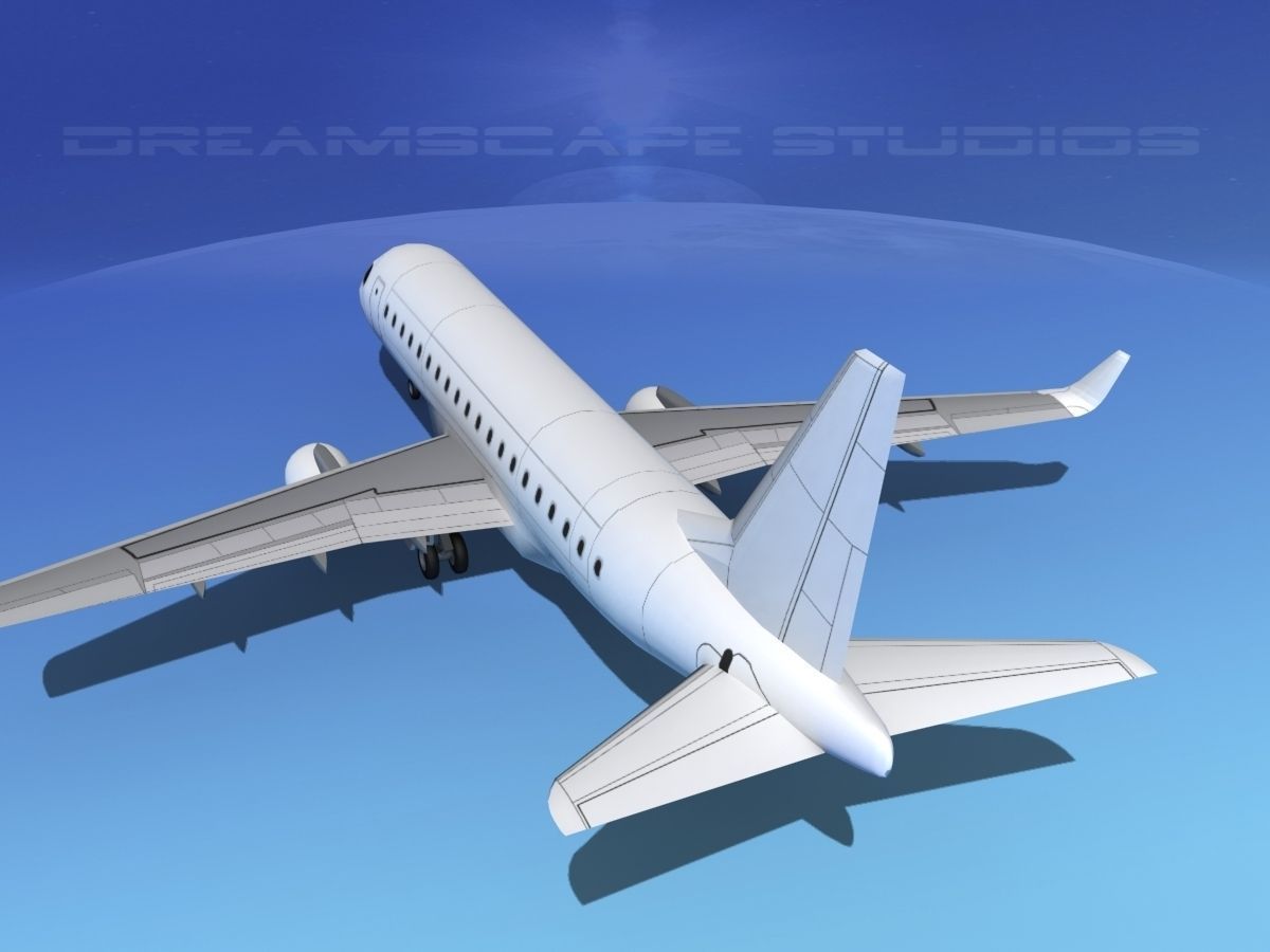 Embraer E-170 LP SS Low-poly 3D model_7