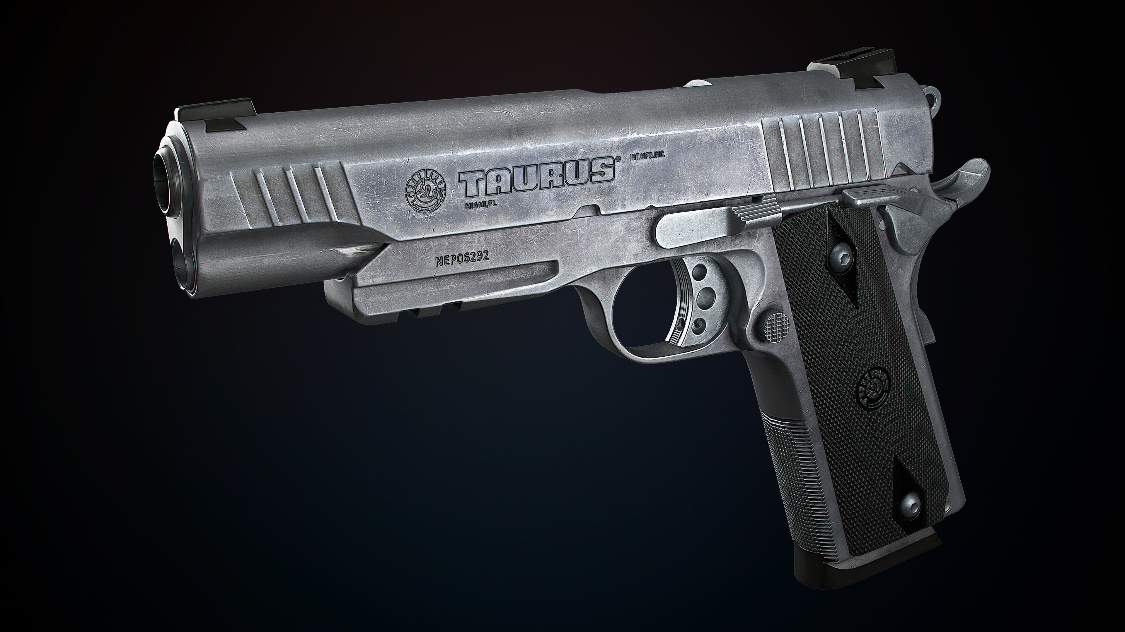1911 Taurus HANDGUN Low-poly 3D model_3