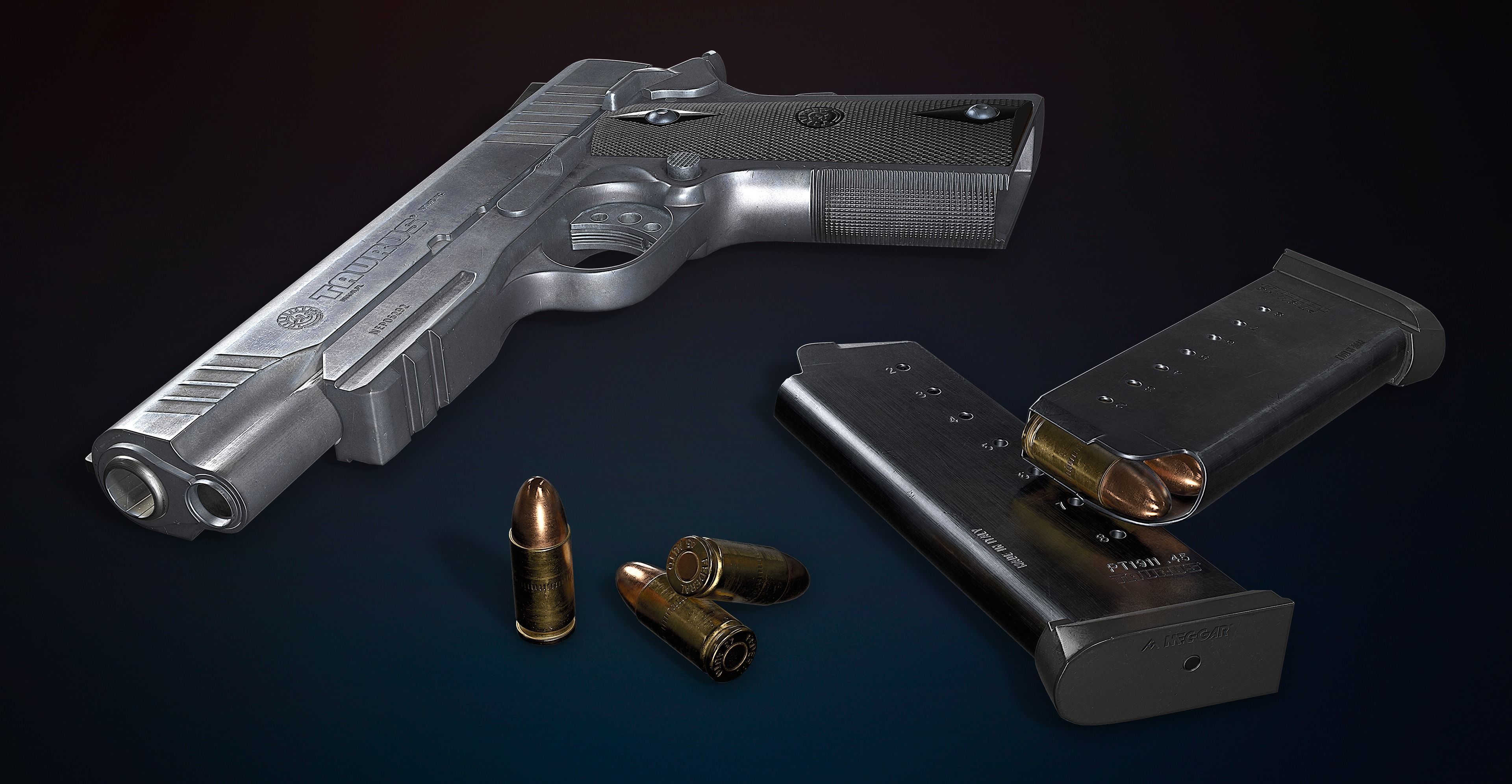 1911 Taurus HANDGUN Low-poly 3D model_7