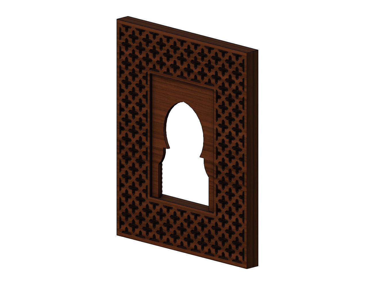 Moroccan moucharabieh mirror frame 3D print model_9