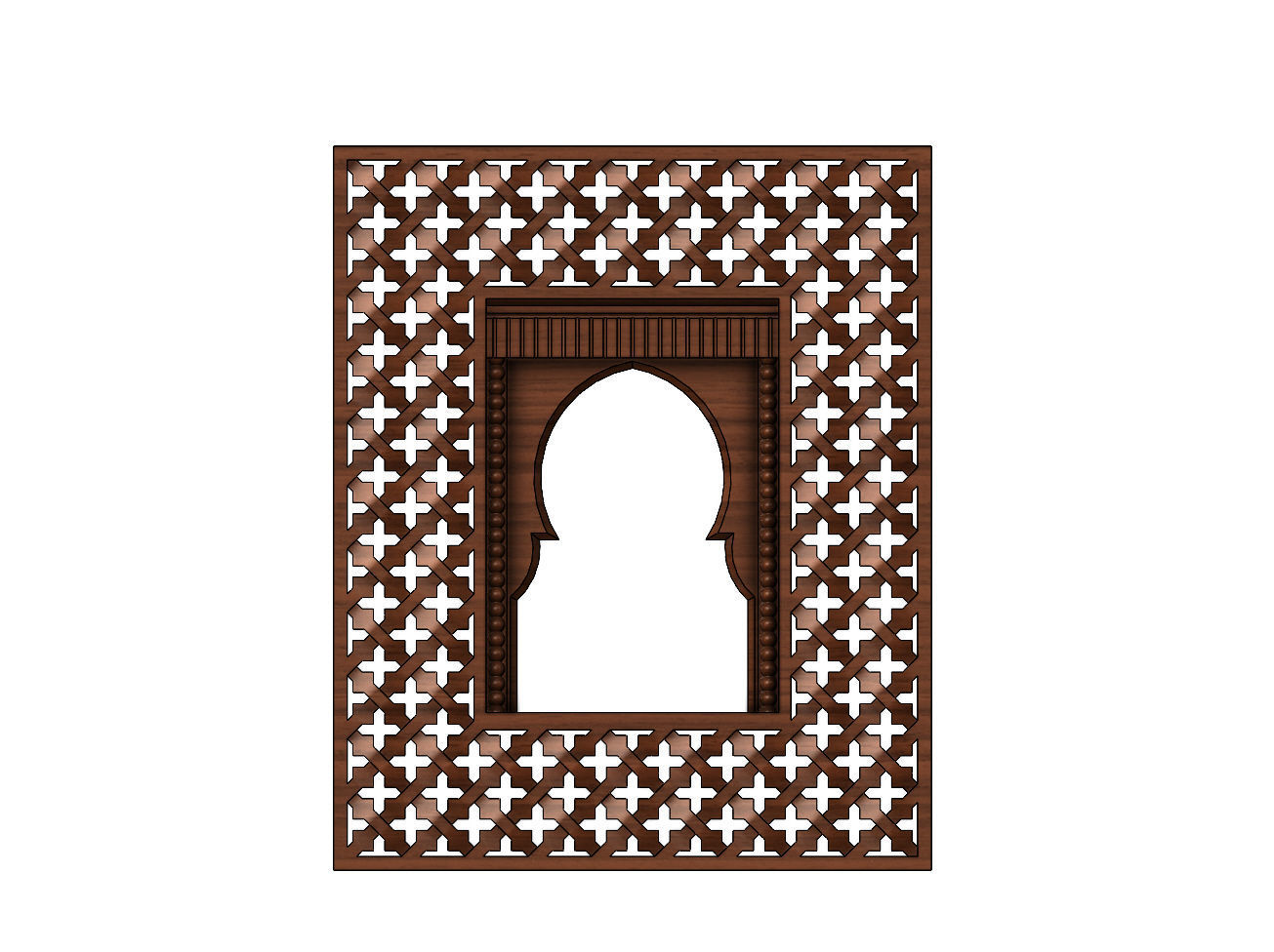 Moroccan moucharabieh mirror frame 3D print model_1