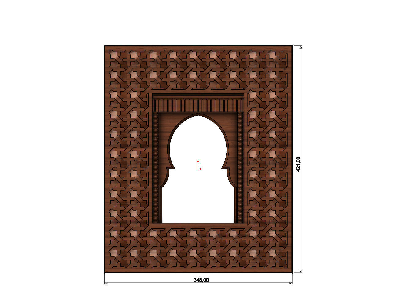 Moroccan moucharabieh mirror frame 3D print model_6
