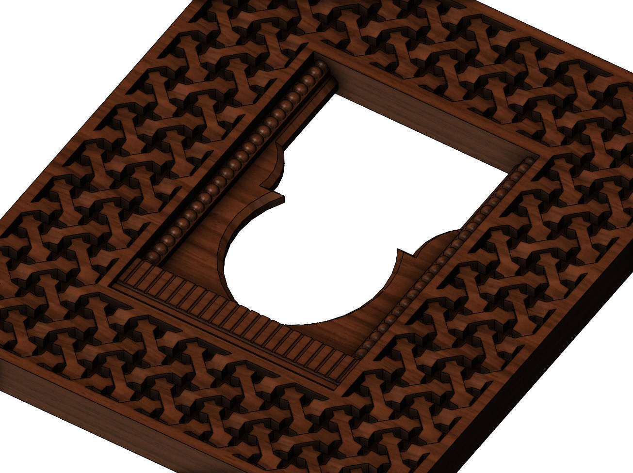 Moroccan moucharabieh mirror frame 3D print model_4