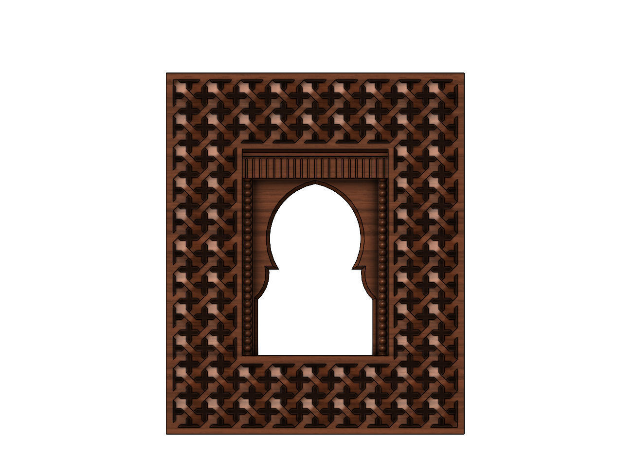 Moroccan moucharabieh mirror frame 3D print model_2