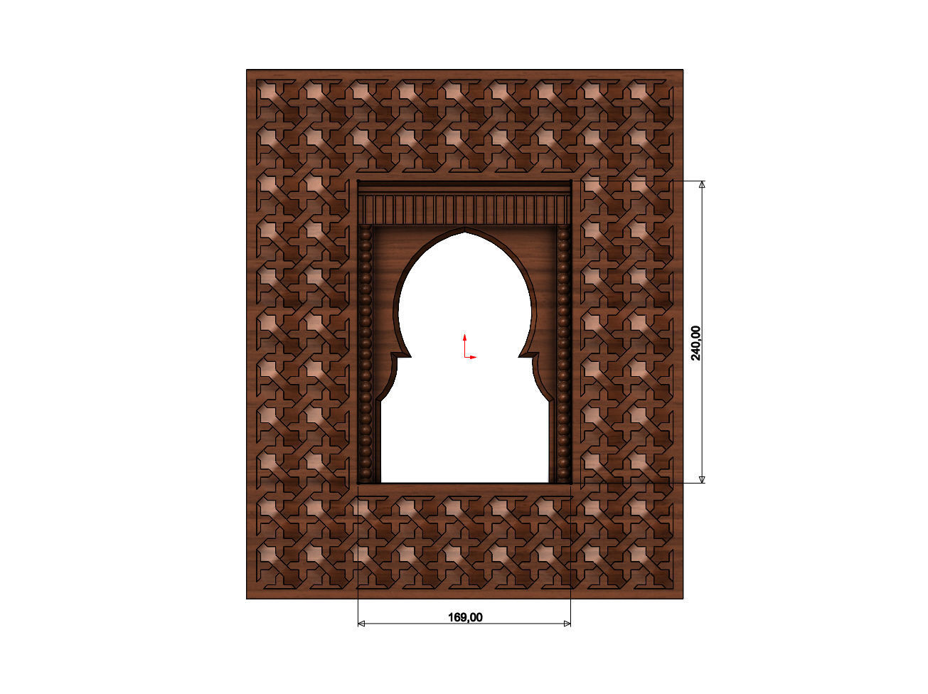 Moroccan moucharabieh mirror frame 3D print model_7