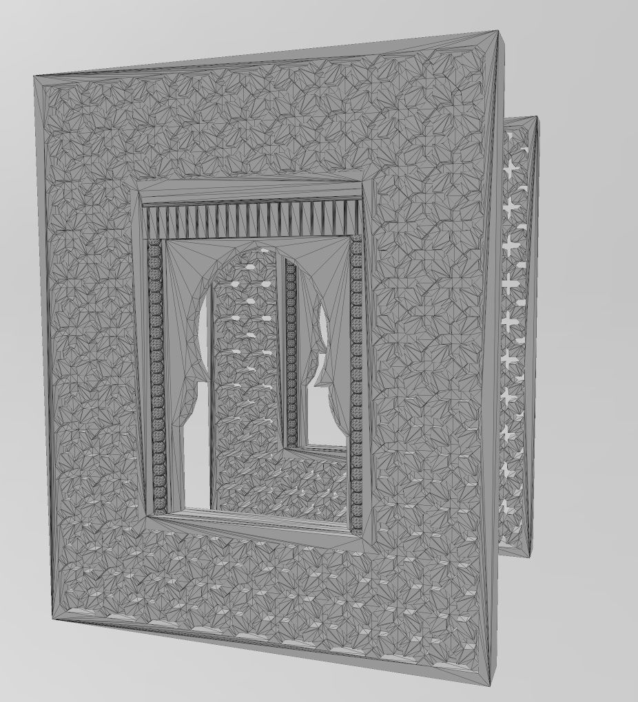 Moroccan moucharabieh mirror frame 3D print model_13