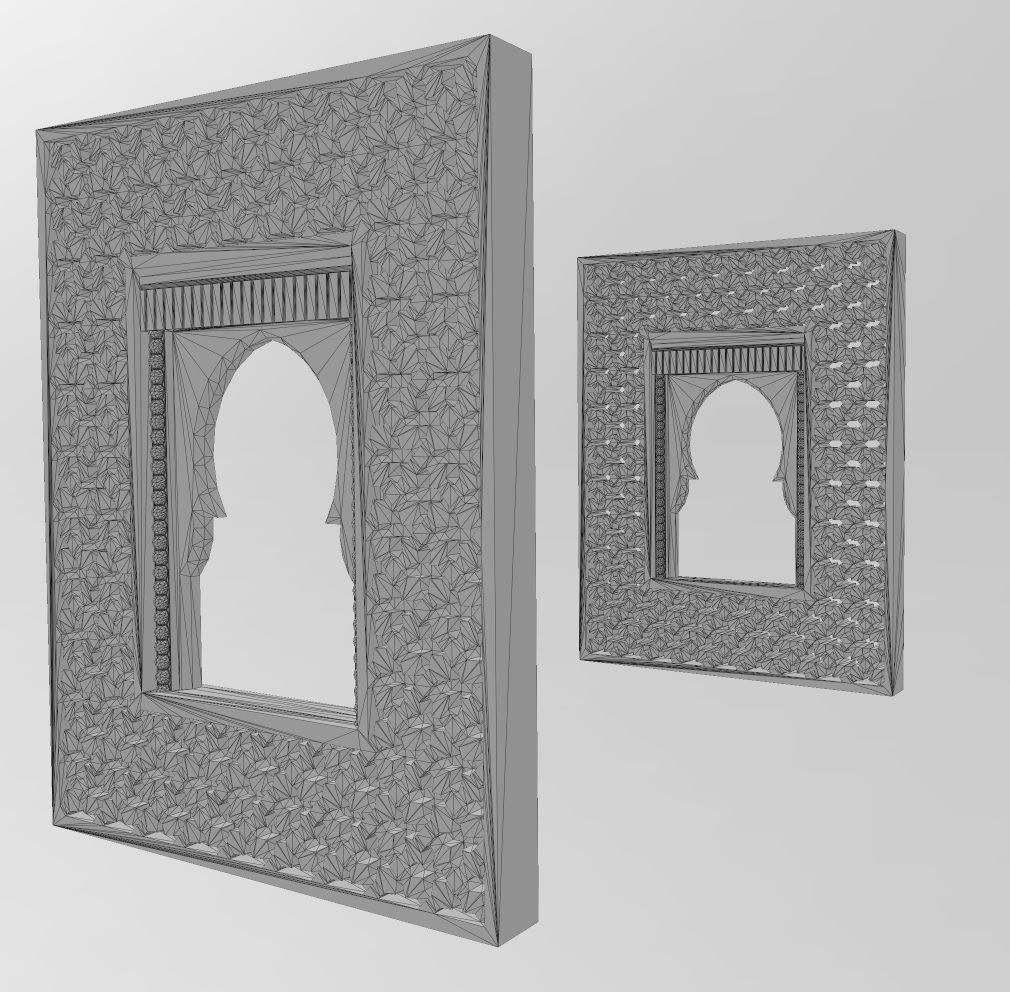 Moroccan moucharabieh mirror frame 3D print model_12