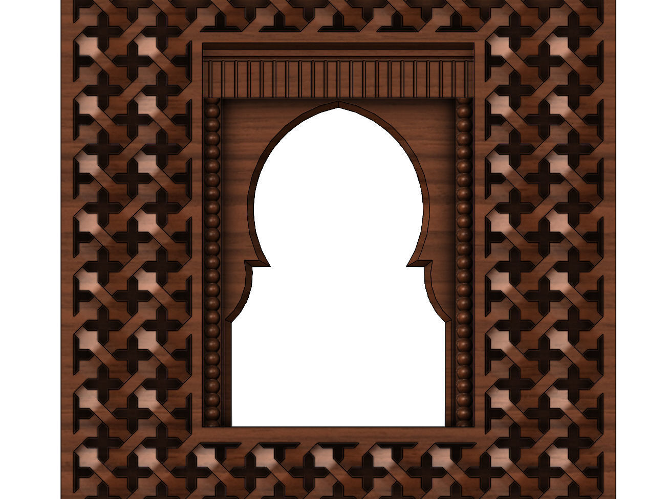 Moroccan moucharabieh mirror frame 3D print model_5