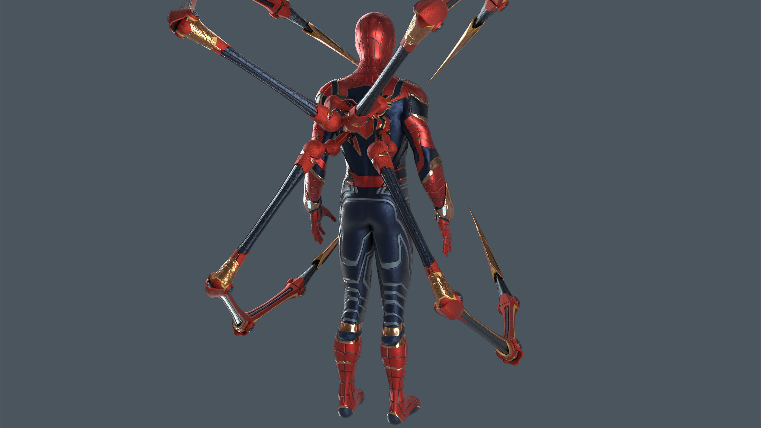Iron Spiderman Rig 3D model_8