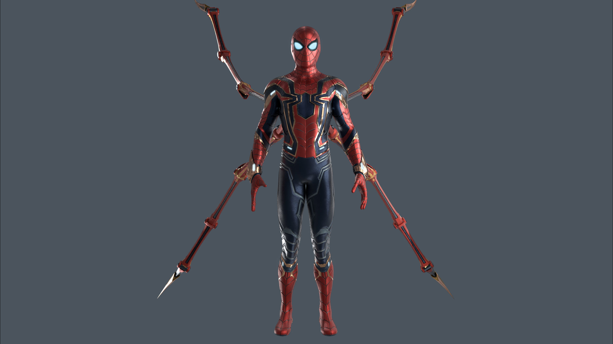 Iron Spiderman Rig 3D model_5