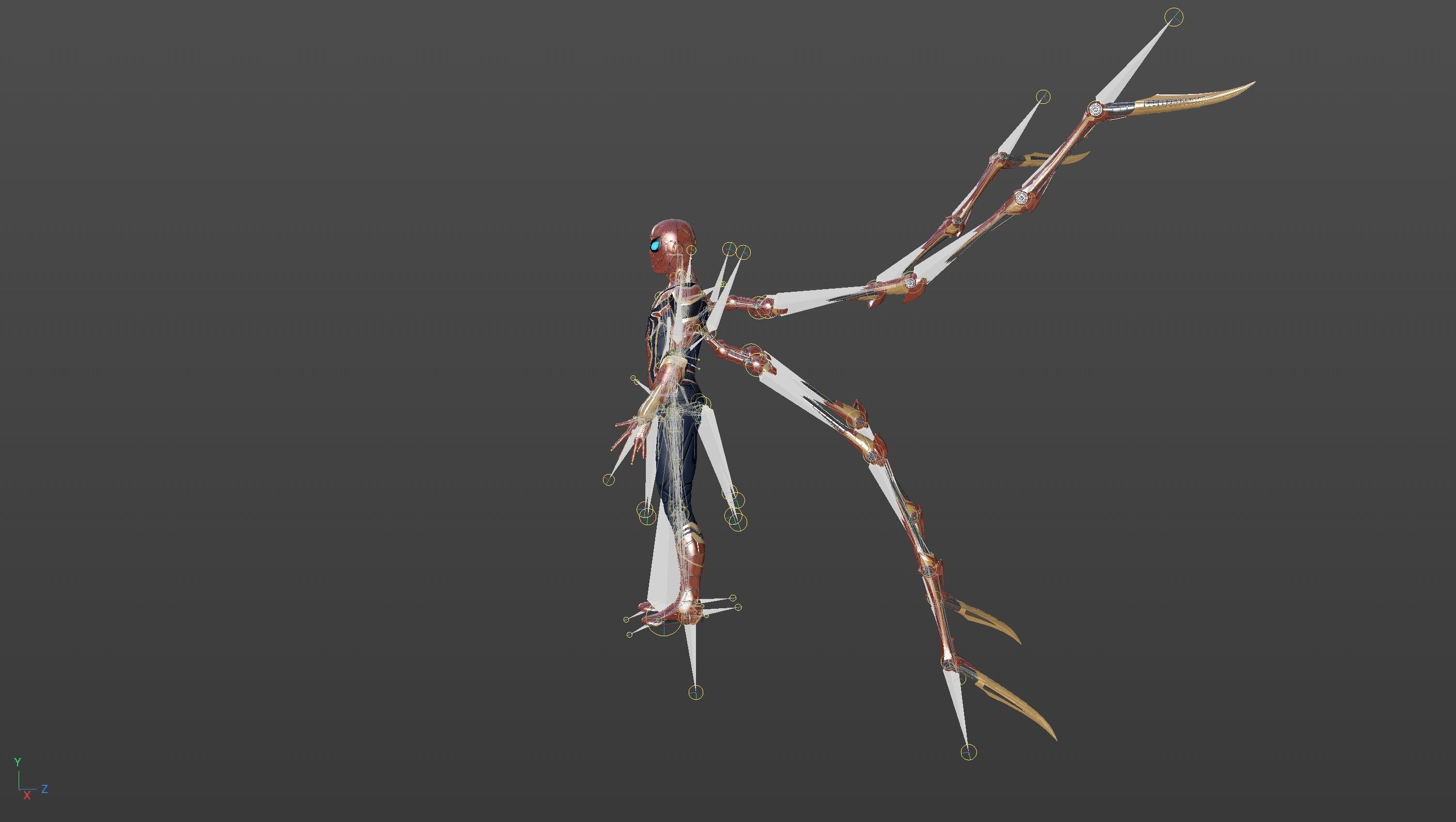 Iron Spiderman Rig 3D model_14