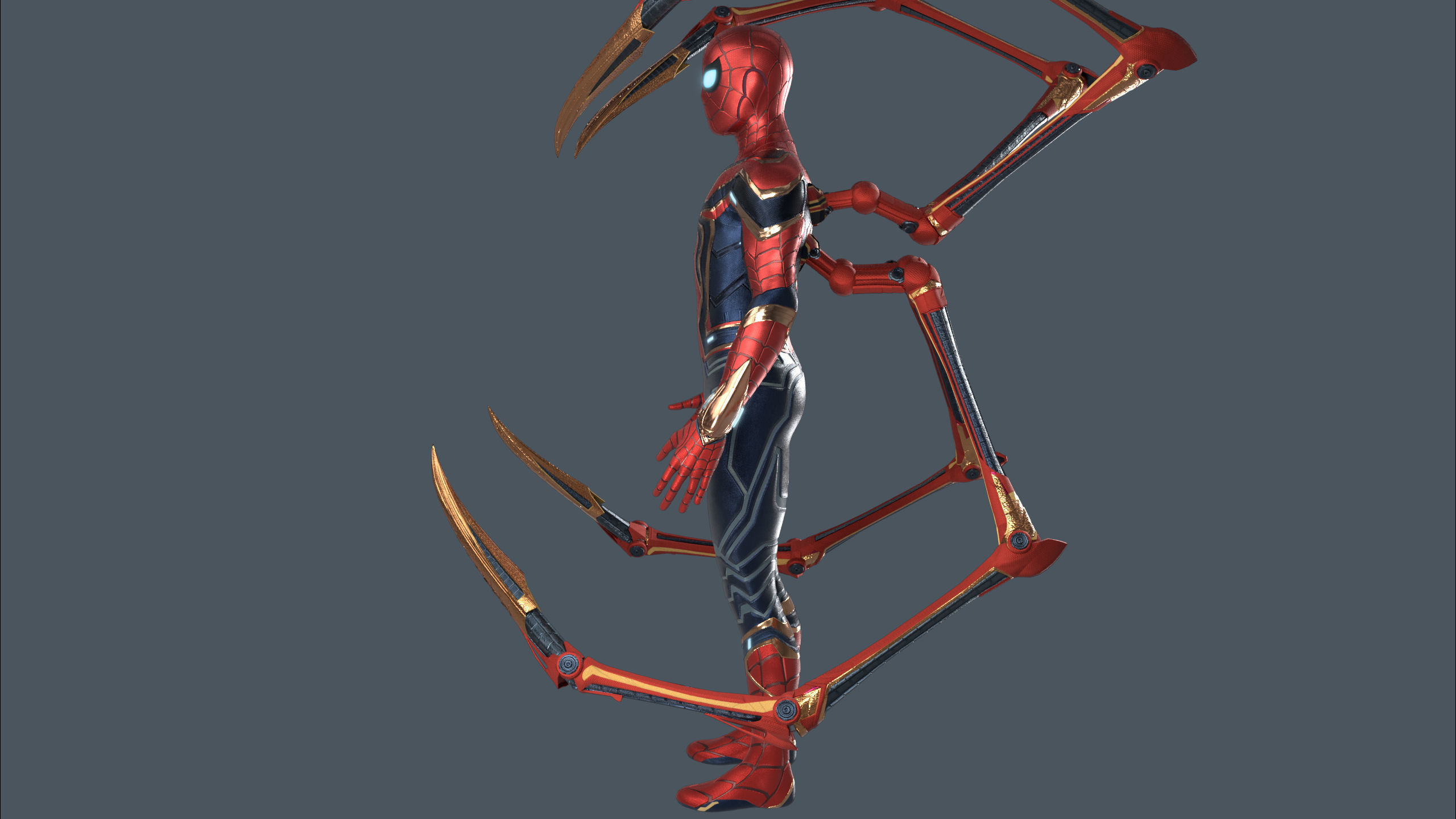 Iron Spiderman Rig 3D model_9