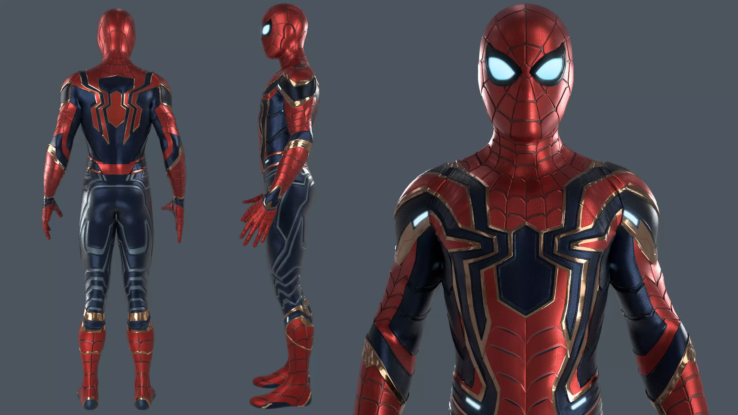 Iron Spiderman Rig 3D model_0