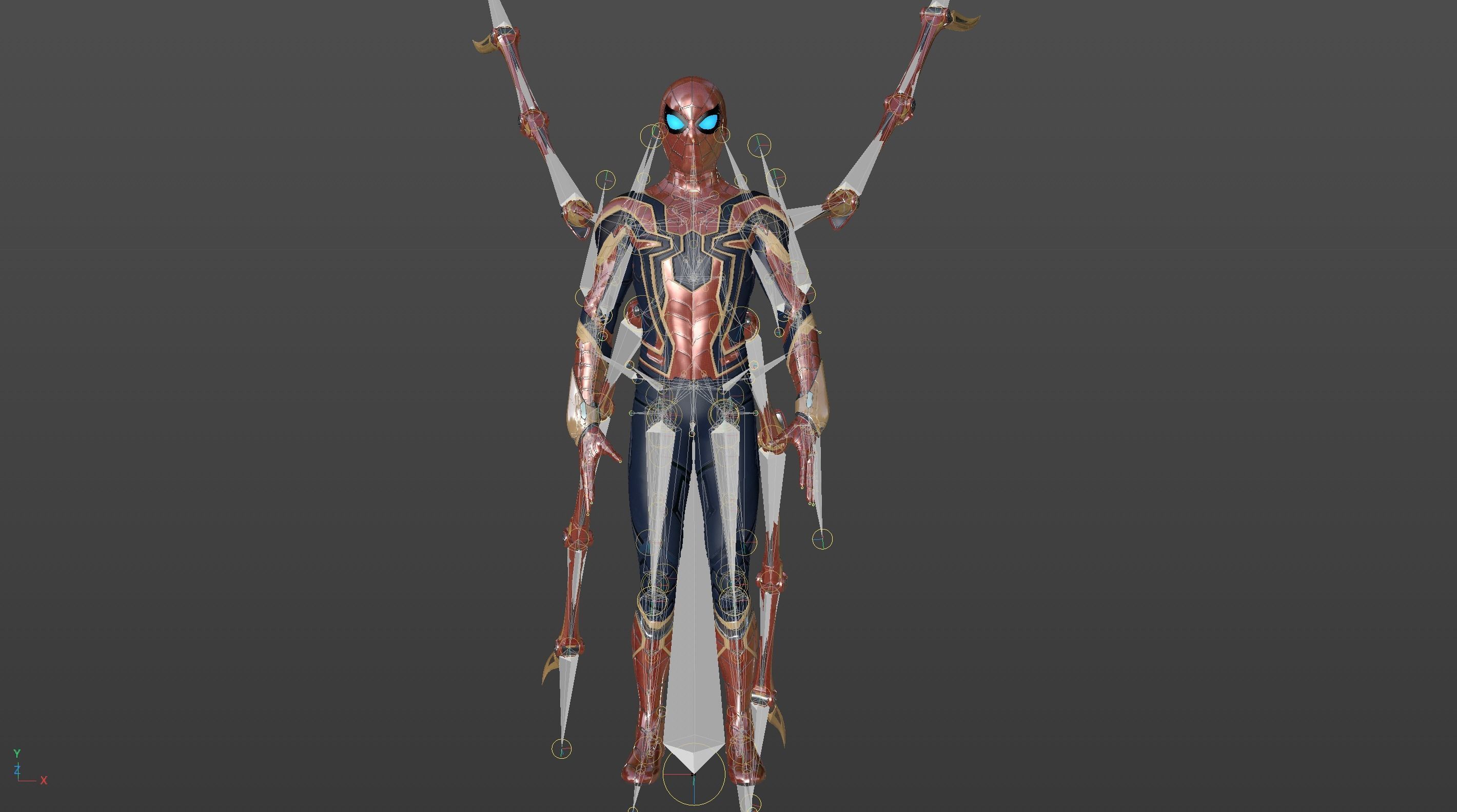 Iron Spiderman Rig 3D model_15