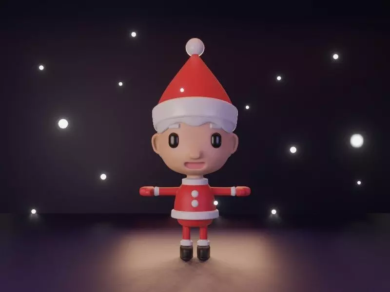 Character design Santa claus 3D model_0
