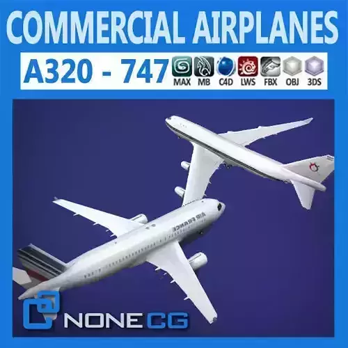 Pack - Commercial Airplanes 3D model