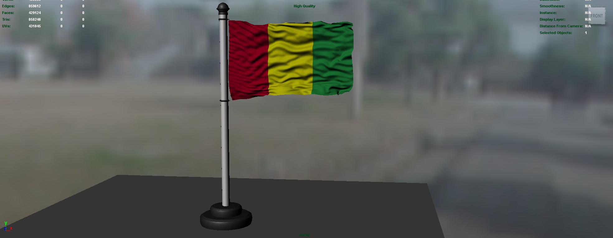 Guinea flag 3D model_2